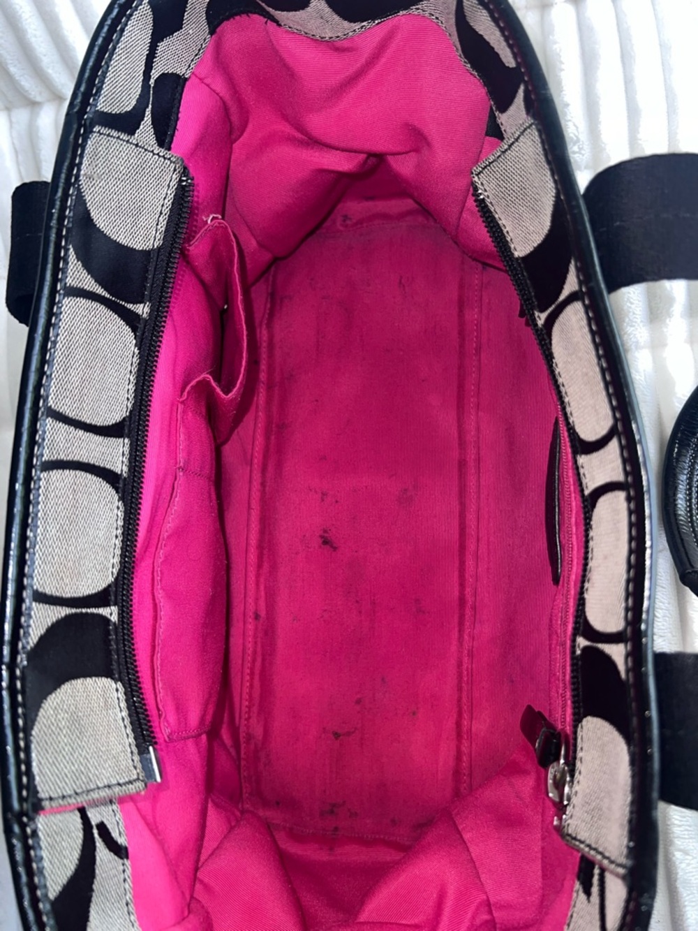 Coach Black and Gray Signature Canvas Tote Bag - Picture 8 of 16